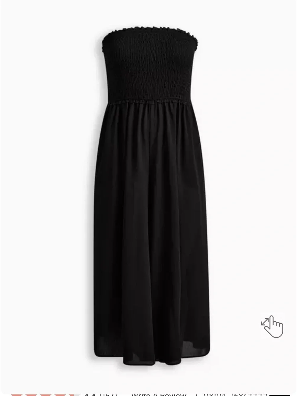 EUC torrid Crepe Midi Smocked Coverup Jumpsuit - Black - Size 3